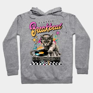 BREAKBEAT  - Cat Dj Checker Floor (black) Hoodie